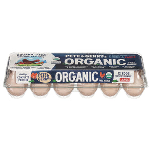Pete & Gerrys Eggs Organic Brown Free Range Large 9/12 Pk [UNFI #1143270]