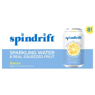 Spindrift Sparkling Water Lemon Unsweetened 3/8/12 Fz [UNFI #2390532]