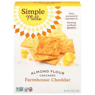 Simple Mills Crackers Almond Flour Farmhouse Cheddar 6/4.25 Oz [UNFI #1827344]