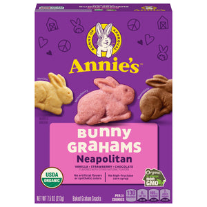 Annies Homegrown Bunny Grahams Neapolitan Vanilla/Strawberry/Chocolate 12/7.5 Oz [UNFI #2575470]