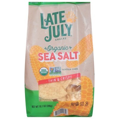 Late July Snacks Tortilla Chips Sea Salt Thin & Crispy 9/10.1 Oz [UNFI #2805174]