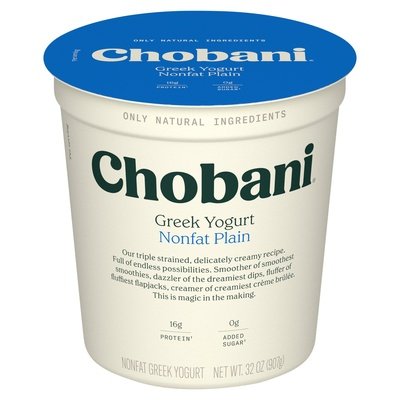 Chobani Yogurt Greek Nonfat Plain 6/32 Oz [UNFI #0544825]