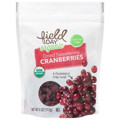Field Day Dried Sweetened Cranberries 12/4 Oz [UNFI #2595403]
