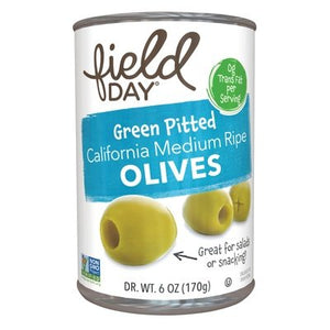 Field Day Olives Green Pitted Med Ripe 12/6 Oz [UNFI #1053271]