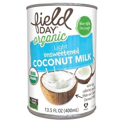 Field Day Light Unsweetened Coconut Milk 12/13.5 Fz [UNFI #1801646]