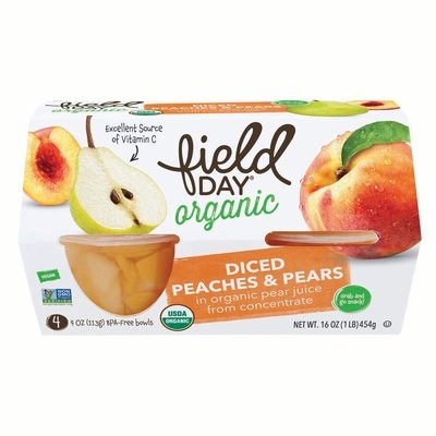 Field Day Diced Peaches & Pears 6/4/4 Oz [UNFI #1019892]