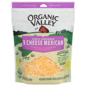 Organic Valley Cheeses 3 Cheese Mexican Finely Shredded 12/6 Oz [UNFI #0728840]
