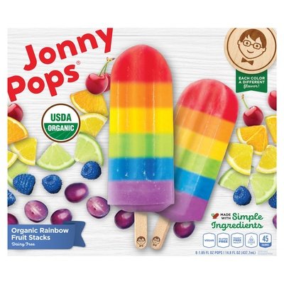 Jonny Pops Pops Dairy Free Organic Rainbow Fruit Stacks 6/14.8 Fz [UNFI #2923548]