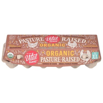 Vital Farms Eggs Organic Pasture Raised Extra Large 15/12 Ct [UNFI #2766160]