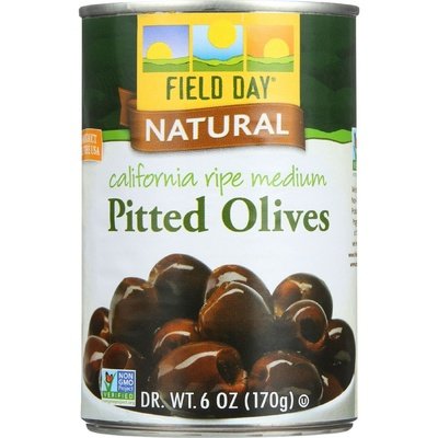 Field Day Olives Black Pitted Medium Ripe 12/6 Oz [UNFI #1053248]